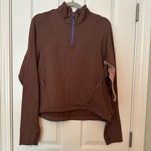 Lululemon Tech Fleece Hiking ¼ Zip Pullover – Dark Oxide/Pink Clay